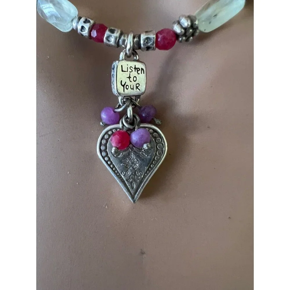 BRIGHTON Listen To Your Heart Melody Necklace with Tin silver plated